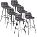 WOLTU 6er Set Barhocker Barstuhl Hocker Tresenhocker Bistrohocker Design Stuhl Samt Metall Dunkelgrau BH143dgr-6