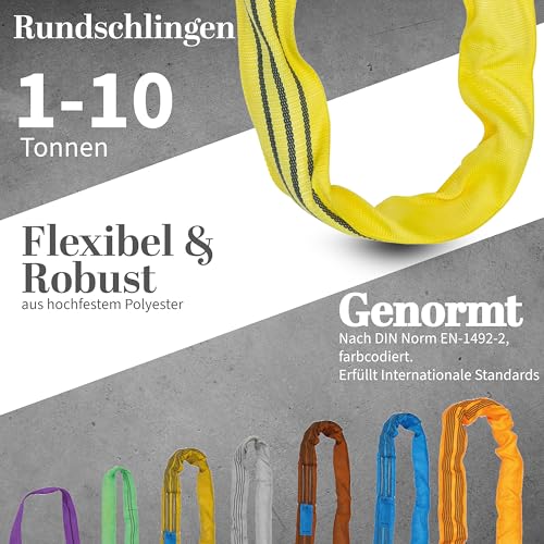 PETEX Rundschlinge, WLL Tragkraft: 3000 kg, Länge 1,5 m, Umfang 3 m, nach DIN EN 1492-2, Gelb