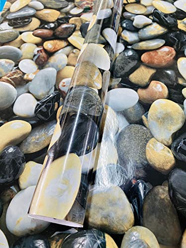 Image of WISDOM Stone Granite Marble Wallpaper Decorative Waterproof Adhesive Wallpaper Peel and Stick Countertop for Kitchen Table Others (Stone Blue Marble Wallpaper, 16 x 60)