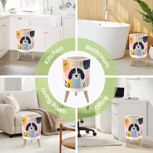 Caneca de basura pequeña con tapa colorida de 7 litros miniatura 6