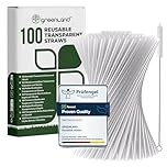 Greenland Pack of 100 Reusable Transparent Straws with Brush - 21 cm Long, 6mm Wide - Perfect for Cocktails, Milk, Juice, Tea (Drinking Straws)