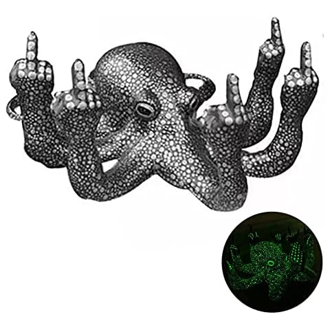 Middle Finger Octopus Luminous Statue Cover