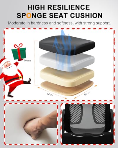 Durrafy Ergonomic Office Chair, Desk Chair with 90° Flip-up Armrests, Lumbar Support & Height Adjustable, Breathable Swivel Computer Chair with Tilt Function, Mid-Back Mesh Chair For Home/Office - Image 9