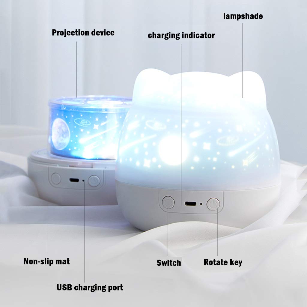 YXCKG Proyector Estrellas para Dormitorio Luz De Noche para Niños, 360° Rotación Iluminación Infantil Nocturna, Regalos Mujer, Niño Duerma En Paz