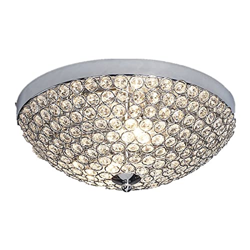 Plafonnier en cristal moderne salon et chambre ambiance cosy chromée