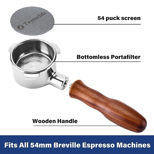 image for Teyearlife 54mm Bottomless Portafilter,Replacement for Breville Portaf