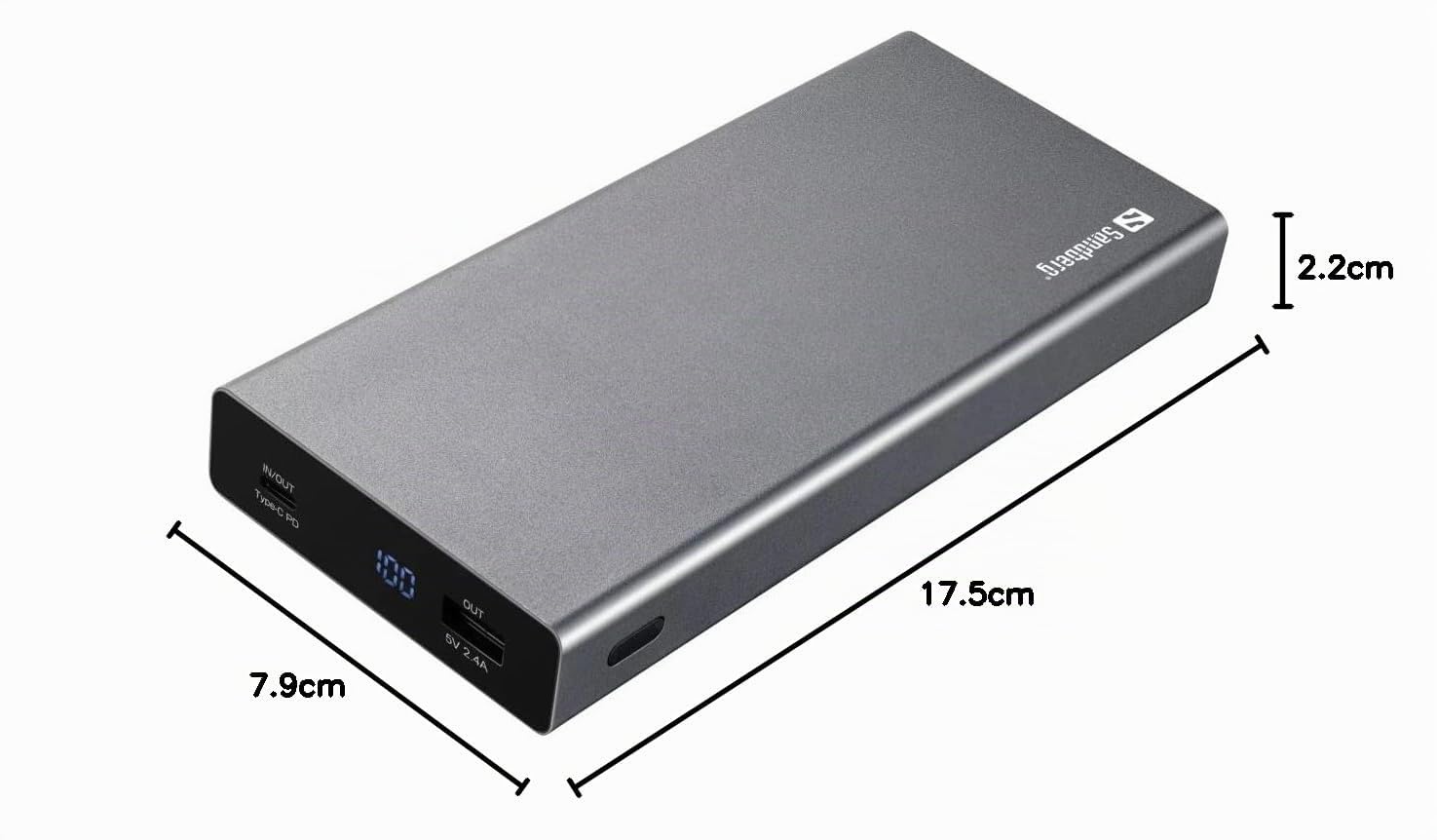 Sandberg Powerbank USB-C 100W 20000 | Technologie de Charge Rapide | Chargeur portatif | Double Charge | USB C, USB A | Banque d'alimentation Mobile pour Ordinateurs Portables Mobiles