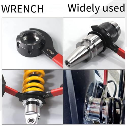 Yuecoom ER32‑UM Hakenschlüssel, Schnellarbeitsstahl-Spannzangenschlüssel, Ersatz-Federmutter, Spannzangen-Ersatzwerkzeug, Langlebiger Schraubenschlüssel Für Effizientes Spannen von Werkstücken