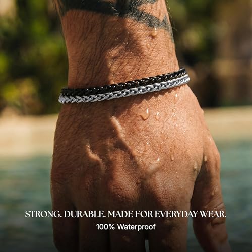 Galis Mens Bracelet - Stainless Steel, Non Tarnish Rope Chain Bracelets, Stylish Gift for Men, Dad, Husband, Boyfriend, Bestfriend - Image 4