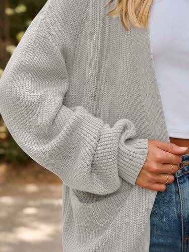 Image of LILLUSORY Womens Oversized Cardigans Soft Knit Cardigan Sweater with Pockets