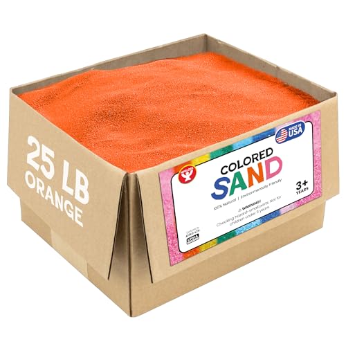 Image of Hygloss Colored Sand for Crafts - 25 lb, Orange - Vibrant Colorful Fine Sensory Play Sand Art Kits for Kids - Classroom Activities for Children 3 4 5 6 7 8 9 10 11 12 - Safe for Ages 3+
