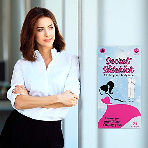 Secret Sidekick - Sensitive Skin -Double Sided Tape for Womens Fashion Clothing and Body- 1 Pack (75 Strips)- Strong and Clear Tape for All Skin Tones and Fabric 5 Secret Sidekick - Sensitive Skin -Double Sided Tape for Womens Fashion Clothing and Body- 1 Pack (75 Strips)- Strong and Clear Tape for All Skin Tones and Fabric