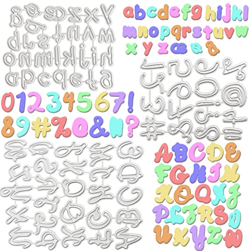 72 Piezas Troqueles Scrapbooking Letras Números Plantillas de Corte DIY Troquel Abecedario de Metal Decoración Plantillas Troquelado Letras para Álbumes de Recortes Álbum de Foto Manualidad Regalo