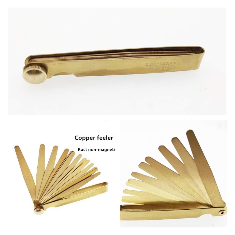 Brass feeler, plug gauge, high-precision clearance gauge, thickness gauge, non-magnetic copper feeler, single piece set, 0.03-1.0mm(100 * 13)