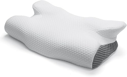 Almohada de espuma viscoelástica de contorno cervical para dolor de cuello, dolor de hombro, almohada ortopédica ergonómica para cuello con