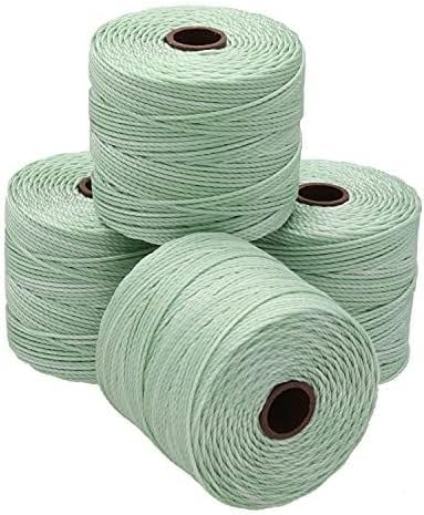 The Beadsmith S-Lon #18 - Cordón color menta - Tubo de 4 carretes - 77 yardas - Ideal para atar cuentas de ganchillo y joyas de micro macramé -