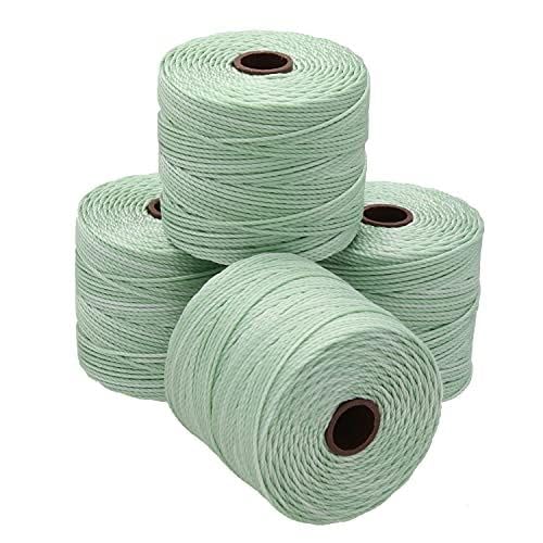 Cordón S-Lon #18 menta con cuatro carretes de alta resistencia para Kumihimo