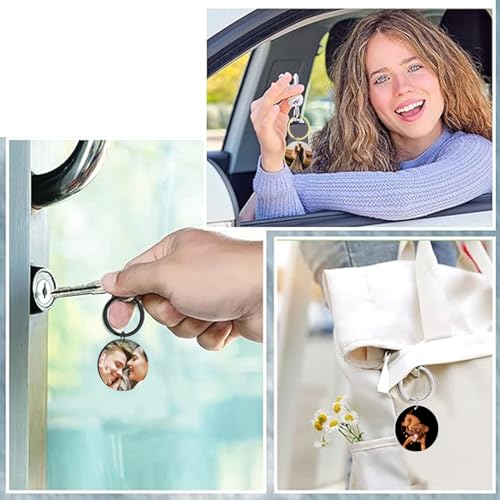 Generic CUSTOM KEYCHAIN WITH PICTURE Photo Keychain Personalized,Custom Photo/Text/Dog Tag Key+Icons,Men Women Couple Anniversary Custom Photo Keychain Gift thumb #4