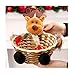LUCKLY Noel Bambou Panier,Rangement de Bonbons de Noël, Porte-Cadeau Fête de Noël Tissé en Bambou, Panier de Service de Fruits et Légumes de Table de Pain (Wapiti, 17_x_18_cm)