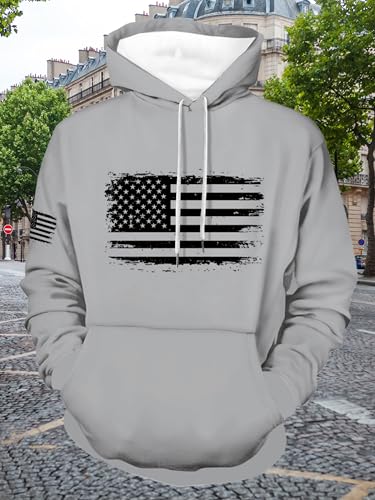 ZOCAVIA Mens American Flag Hoodies Fall Long Sleeve Hooded Sweatshirts Retro Western Cowboy Graphic Pullover Tops with Pocket3