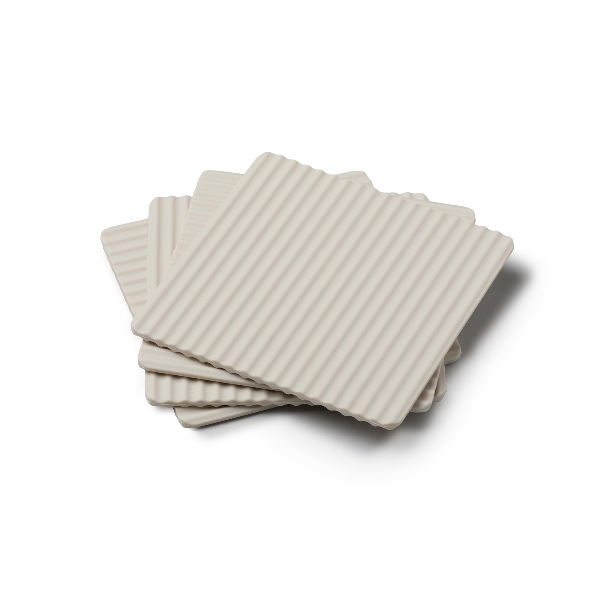 Zeal Silicone Coasters – Set of 4 Non-Slip, Water-Resistant Drink Mats for Coffee, Tea, Beer – Durable Bar Coasters, 10cm (Cream)