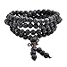 JOVIVI 6mm 8mm Natural Lava Rock Stone Healing Gemstone 108 Buddhist Prayer Beads Tibetan Mala Bracelet Necklace