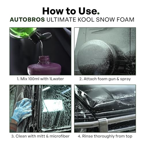 Image of Auto Bros Ultimate Kool Foam Car Shampoo 5Ltr | pH Neutral | Highly Effective on Dust & Grime | Super Dense, Extreme White | Concentrated | Works with Foam Cannon | 1:9 Dilution Ratio