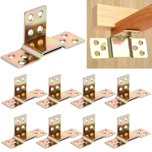 10 piezas de conectores para cama, herrajes angulares conectores angulares para cama de madera con destornillador, 90 grados soportes angulares para somieres de hierro y marcos de madera