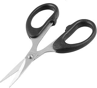 Aexit 12CM Long Hand Tools School Office Black Plastic Handle Stainless Steel Shears & Scissors Blade Scissors