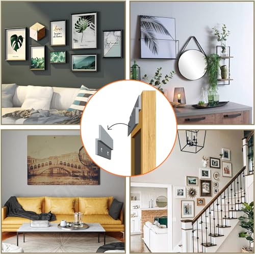 Image of French Cleat Picture Hanger Interlocking Wall Mounting Bracket 2 Pairs Heavy Duty Aluminum Z Clips for Hanging Mirrors,Picture,Shelf,Whiteboard,Art,Frames,Wall Painting (4 inches)