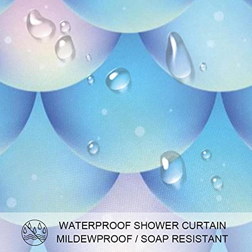 Rideau de douche bleu brillant et rose aux finitions soignées - 4