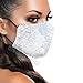 metaltree98 Women’s Lady’s Sequin Multi Color Fashion Bling Face Nose Mask With Adjustable Ear Loops Washable Reusable Breathable (2 mask Set Silver/Black)