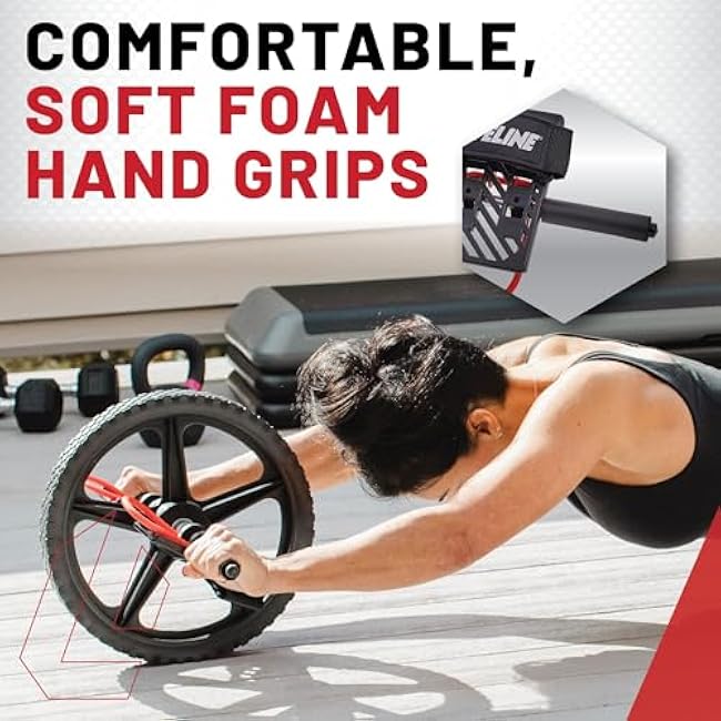 Lifeline Power Wheel for Full Body Functional Fitness - Strengthen Abs, Core, Lower & Upper Body with Foot Straps