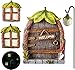 4 Stück Miniatur Fairy GNOME Home Fenster und Tür, Garten Outdoor Statuen Bäume Dekoration,Feengarten Haustür,Feentür Tree Fenster Retro und mystische,Garten Bäume Home Decor Street Lampe(2)