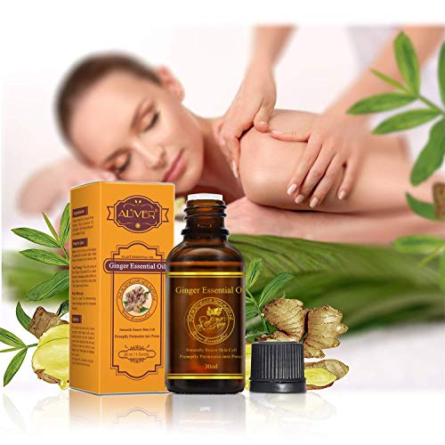 Ginger Essential Oil, Aliver 30ml Lymphatic Drainage Ginger Oil Massage Scrubbing Oil 100% pure natural 30ml for Men & Women Promote Blood Circulation Relieve Muscle Soreness hjfcy (aliver) - Thumbnail 2