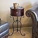 Decor Therapy Wilson 1-Drawer Wood and Metal Round Side Table, Espresso 14x14x27.75
