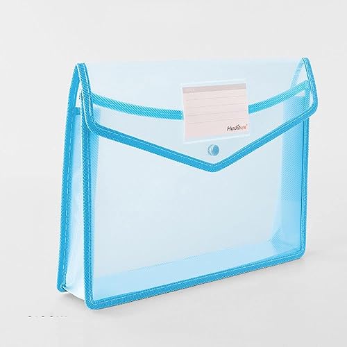 Carpeta de archivos, bolsa de archivos transparente, bolsa de almacenamiento para organización del hogar con botón, bolsa de documentos de gran