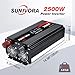 Sunivora 2500 Watt Inverter with LCD & Remote Control 12V DC to 110V/120V AC 60HZ Power Converter 5000W(Peak) with 4 Sockets & 4 USB Ports Power Inverters for Vehicles RV Truck Camping