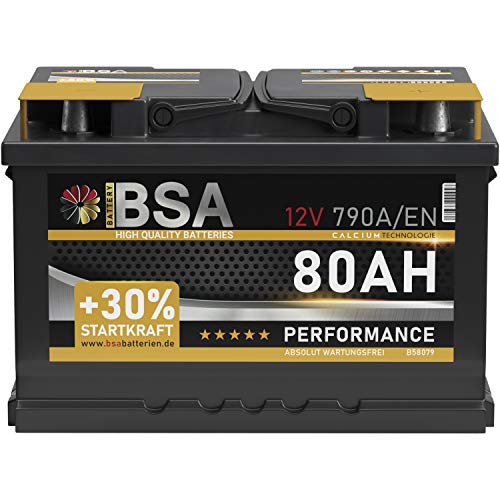 BSA BATTERY HIGH QUALITY BATTERIES Autobatterie 80Ah Starterbatterie Batterie...