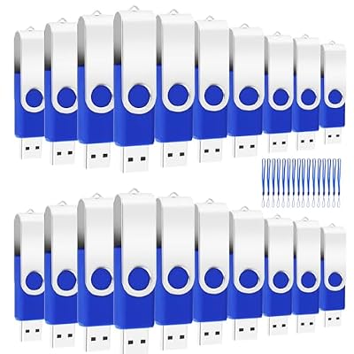 20Packs of 4GB USB2.0 Bulk Flash Drive EASTBULL FAT32 USB Drive Pack (Blue)