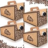 Moinchore 10 Set Coffee Container Disposable Dispenser 96 oz Insulated Cardboard Hot Cold Bulk Beverage Server Carafe with Handle Portable Coffee Take out Boxes for Office Catering Shop Party