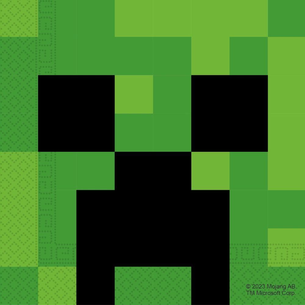 Procos Set Festa Minecraft 37 Pezzi Piatti di Carta, Bicchieri di Carta, Tovaglioli, Tovaglia per Compleanno Bambini