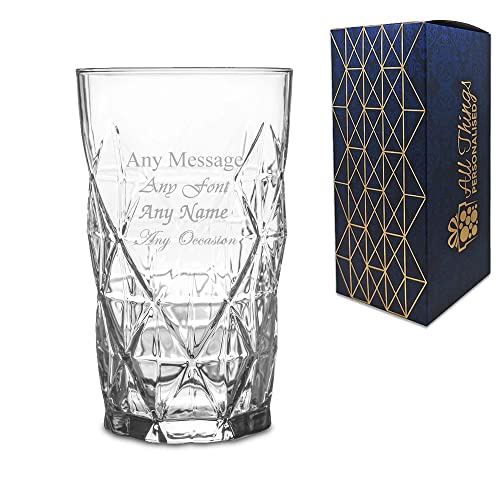Personalised Engraved Keops Hiball Gin or Cocktail Glass Comes with Gift Box Personalise with Any Message for Any Occasion - Product Engraved in the UK