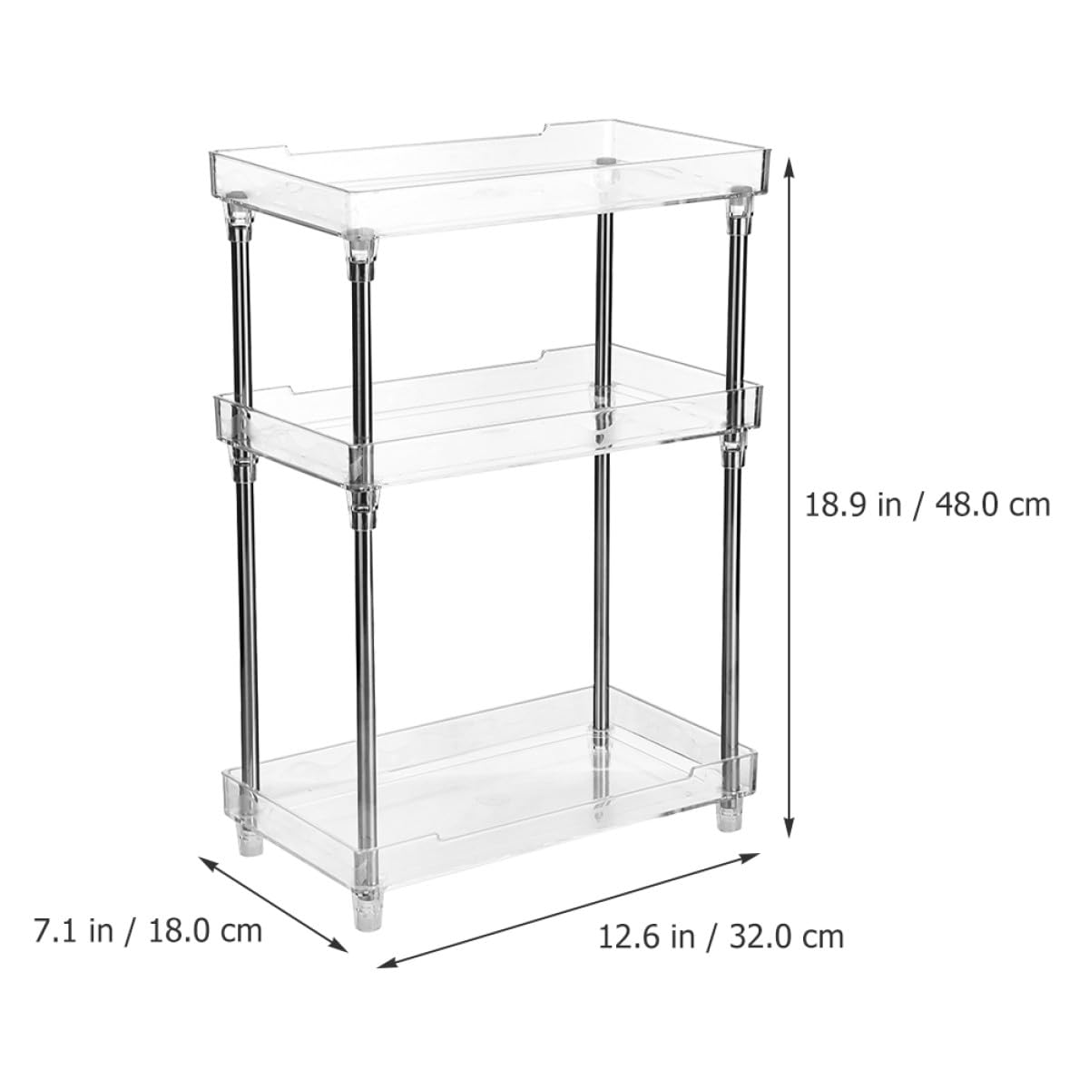 GANAZONO Organizador de Cosméticos Multilayer para Baño Estructura de PS y Acero Inoxidable, Diseño Delicado para Mantener Maquillaje y Perfumes Ordenados y Accesibles