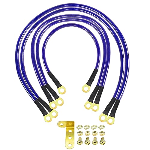 MEIRIYFA Car Grounding Wire Kit Ground Cable Universal 5Point Auto Car