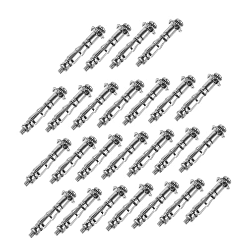 PRETYZOOM 25 Pcs Plasterboard Plug Fixing Screw Hollow Wall Plugs Cavity Fixing Heavy Panel Mount Bolts for Plaster Walls Sheetrock Anchors Plasterboard Wall Fixing Low-Carbon Steel Silver