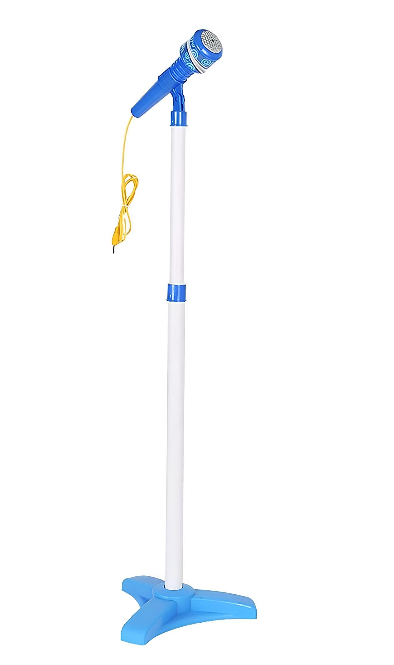 Chitarra Elettrica e Microfono con Asta Giocattolo Bambini Chitarra Rock Microfono Karaoke con Collegamento MP3 Smartphone Asta Regolabile Altoparlante Basi Musicali Chitarre Rock Elettronica (b)