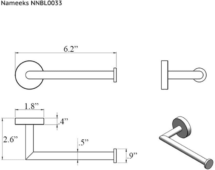 Nameeks NNBL0033 Luxury Hotel Toilet Paper Holder, Satin Nickel