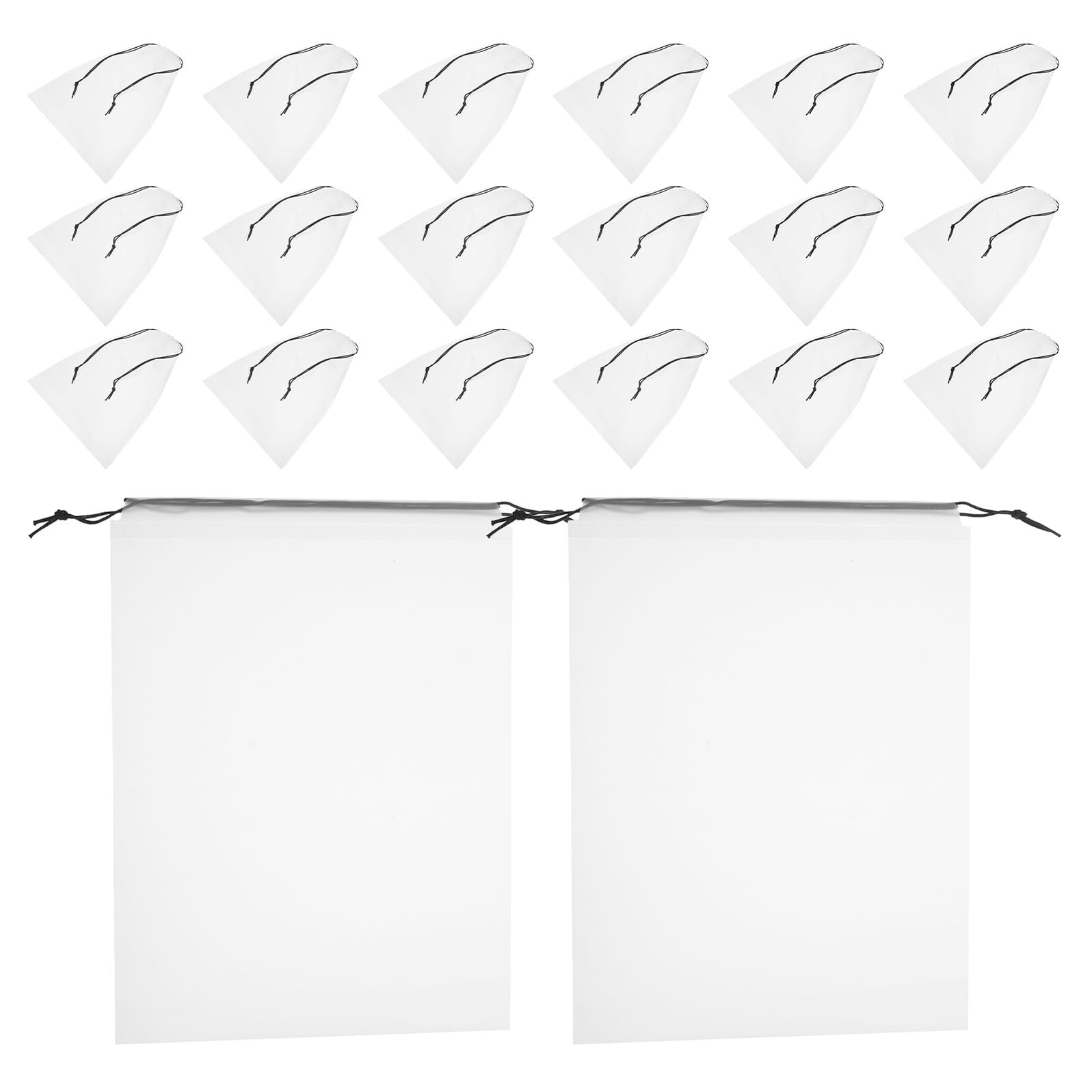 UPKOCH 40 Sacchetti Organizer per Scarpe da Viaggio in Pe Trasparente Coulisse 30x40 Cm, Borse Portabagagli Antipolvere Riutilizzabili per Calzature, Custodia Multiuso per Viaggi