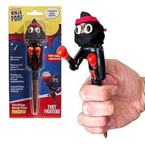 FARTING Poop NINJA Pen – PUNCHING ARMS – Funny Gifts, Kids & Teens Party Supplies, Funny Pens for Coworkers & Work Gifts…